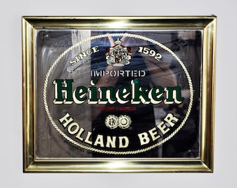 Vintage HEINEKEN Holland Beer BRYTONE MIRROR Bar Sign Advertisement 17x14
