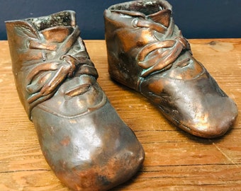 Old Bronze Baby Shoe - Etsy