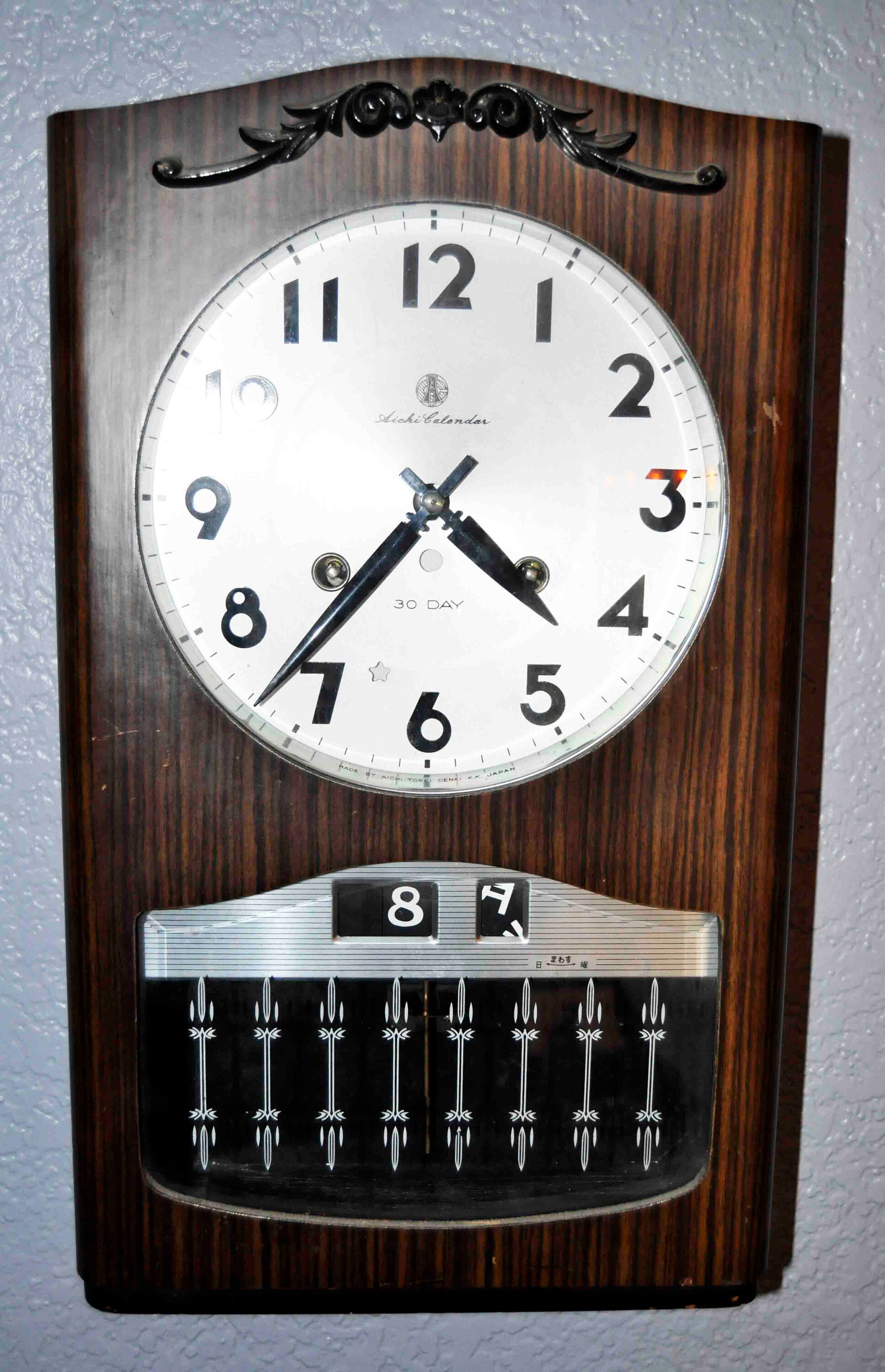 Vintage Aichi Tokei Denki K.k. Japan 30 Day Wall Clock - Etsy Vintage Aichi Tokei Denki K.k. Japan 30 Day Wall Clock - Etsy