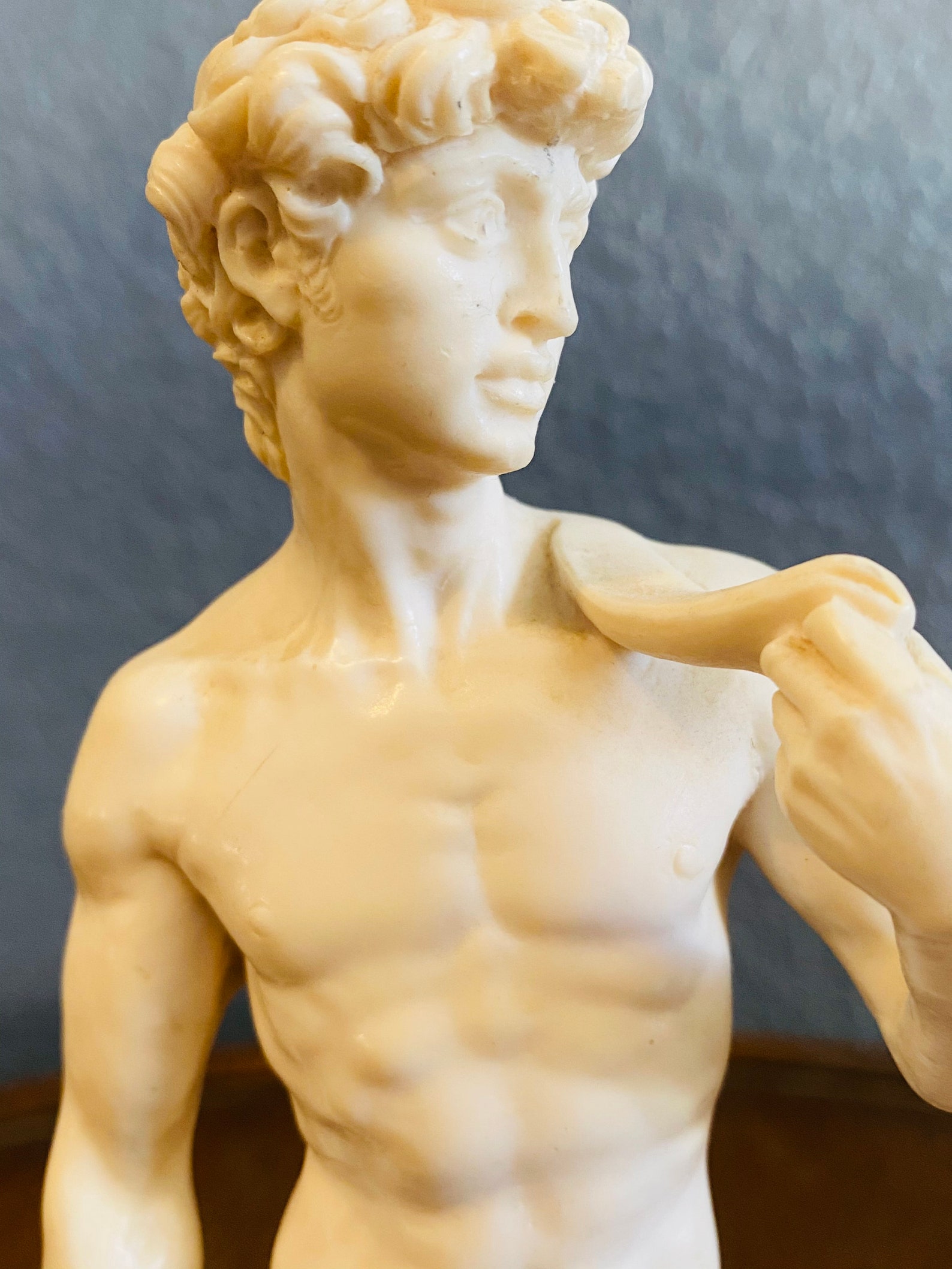 Vintage A Santini Sculpture of Michelangelo's David Resin Statue