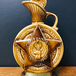 Vintage 1968 Jim Beam Decanter B.P.O.E. Elks Centennial Collectible by C. Miller