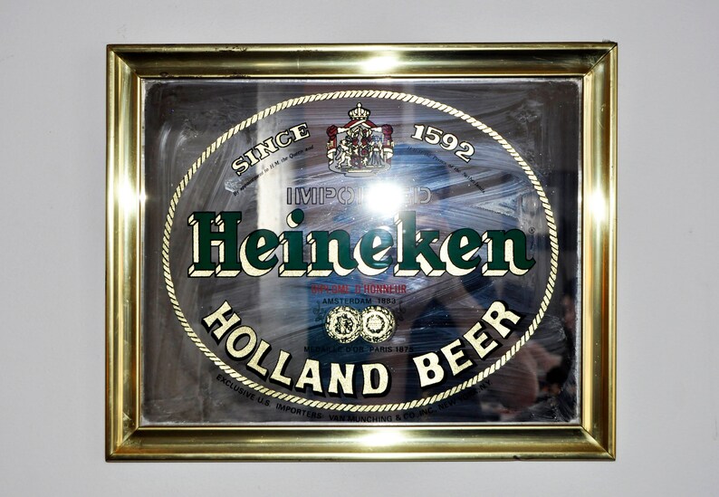 Vintage HEINEKEN Holland Beer BRYTONE MIRROR Bar Sign Advertisement 17x14 Etsy