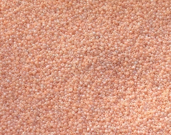 40g of 2mm colour lined hex cut bugle beads peach for jewellery embroidery etc