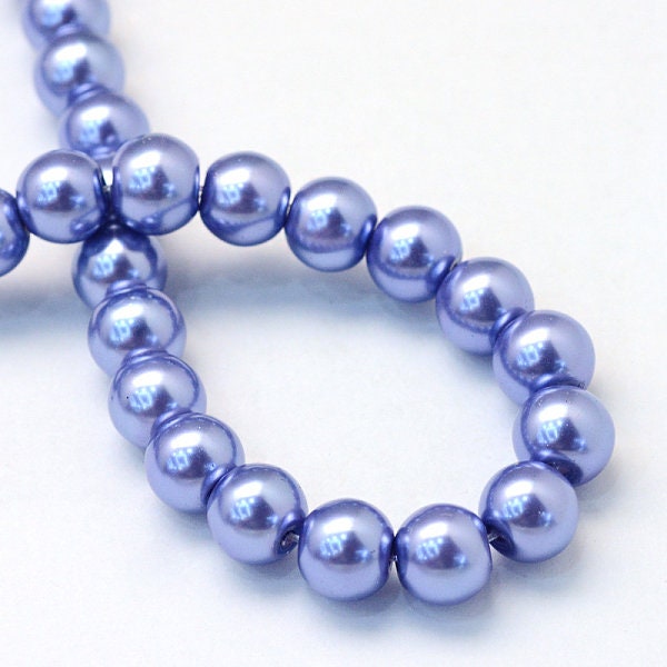 Glass Pearl Beads Round 6mm Approx. 100 Beads Cornflower Blue - Etsy UK