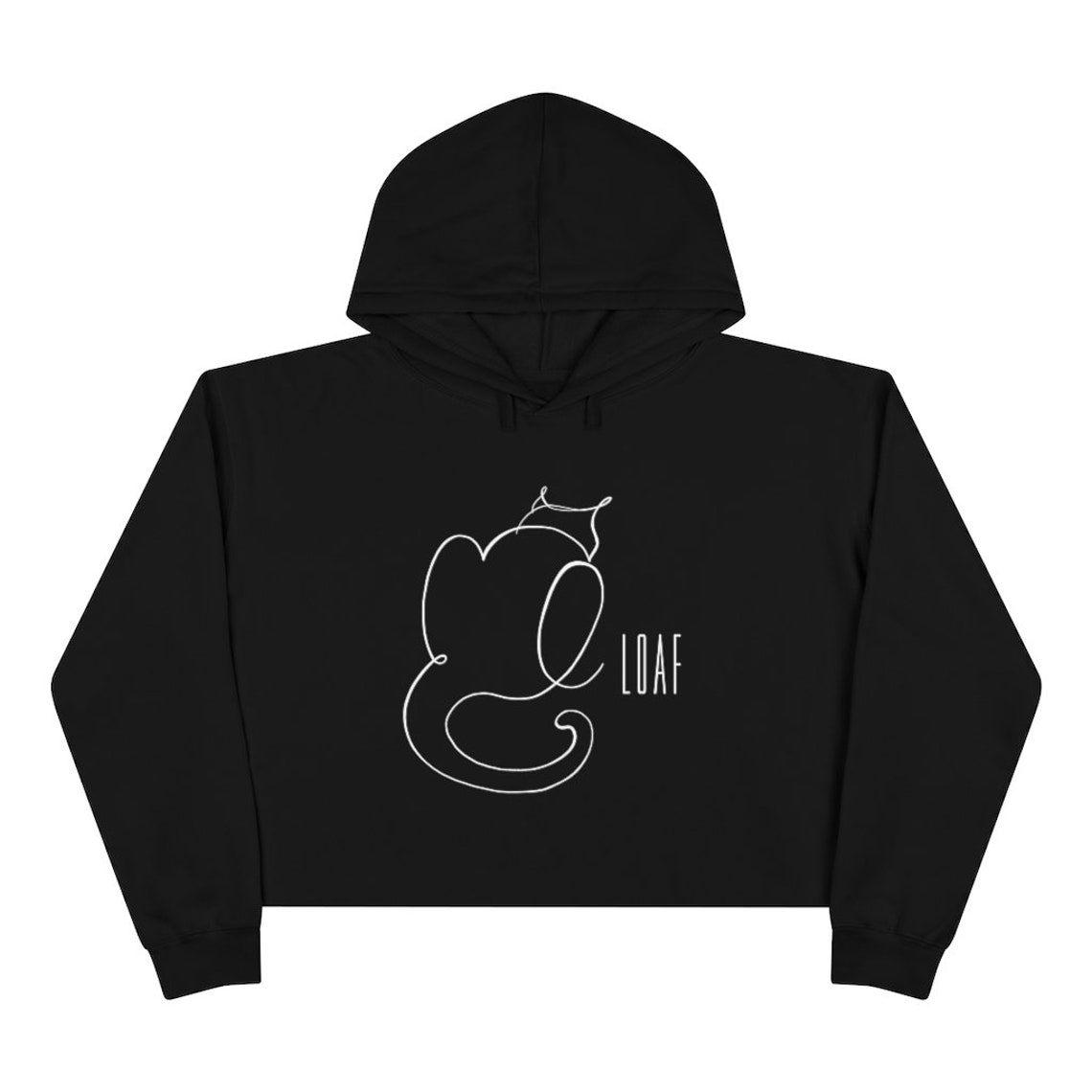 Loaf Cat Crop Hoodie. Crop Sweatshirt With Kitten. Cat Butt. Crop Top