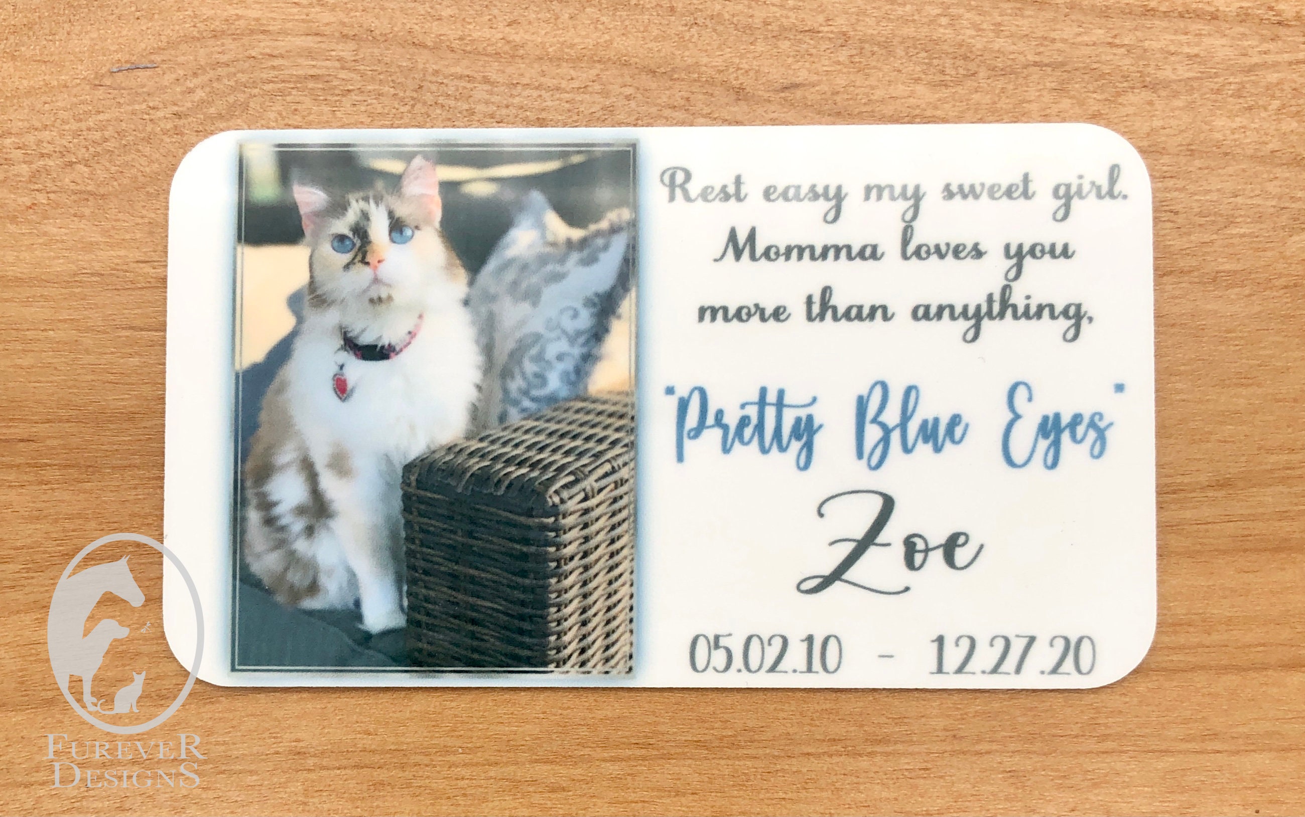 Pet Memorial Plaque Full color custom Urn remembrance Plate Etsy