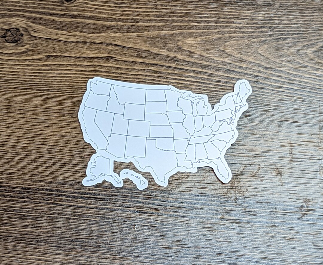 Unites States Map Sticker - Etsy