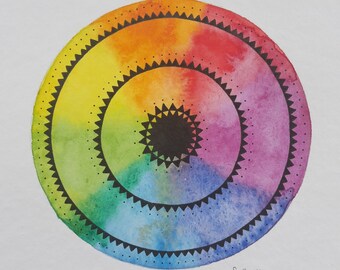 original painting "colourful mandala"