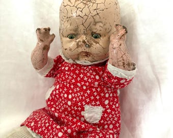 Antique 14" Effanbee Tynie Baby.Scary.Creepy.Horror.Staging or Restoration