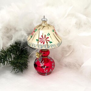 Vtg. 5" De Carlini Figural Lamp Mercury Glass Xmas Ornament.ITALY.Hand Painted.Pristine.Collectible