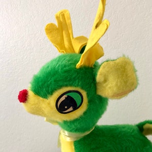 Vintage Xmas.SuPeR Kitschy BJ Toy.Stuffed Rudolph Reindeer.Kitschy FuN! Gift Idea