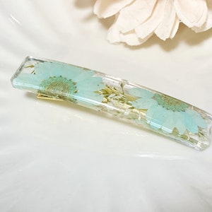 Real flower pressed flower dry flower resin hair clip hair accessory barrette image 4