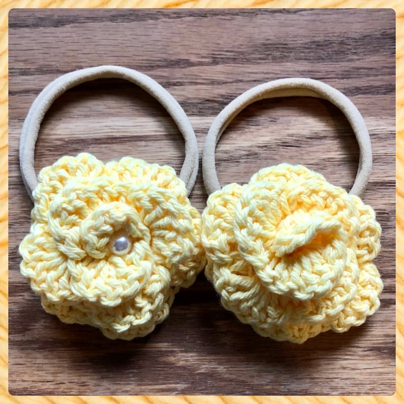 1st Birthday Gift Yellow Flower Crochet Baby Headband \u2013 For Newborns Baptism Gift \u2013One Size Fits All Toddlers \u2013 Baby Shower Gift Infants