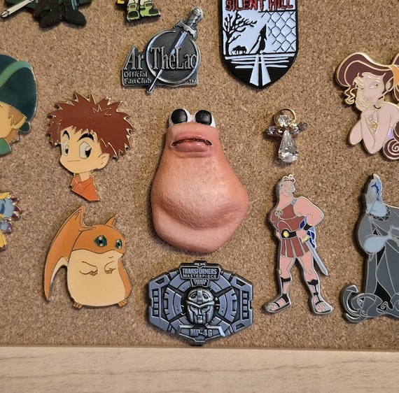 Marcus the Worm inspired sculpted resin pin/magnet