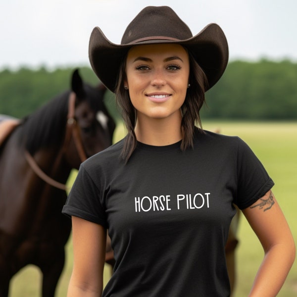 Horse Pilot - T-Shirt Beautiful Horses Tshirt Horse Lovers T Shirt Teen Girl Christmas Gift Super Soft Shirts Equestrian Western Tshirts