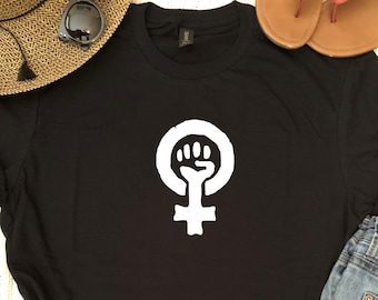 Feminist Fist - Tshirt Feminism Women Revolt Peace Love Protest Political March Riot Resist Super Soft Tees Fem Fist Tshirt