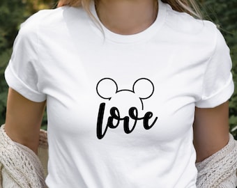 Mickey Mouse Tshirt Mickey Love Ears Tshirt Disney Theme Tshirt Super Soft Tshirts Feel Good Tees Adult Disney Gifts Fun Disney Shirts