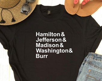 Hamilton an American Musical Cotton Crew Neck Long Sleeve Graphic T-Shirt for Teens Boys Girls