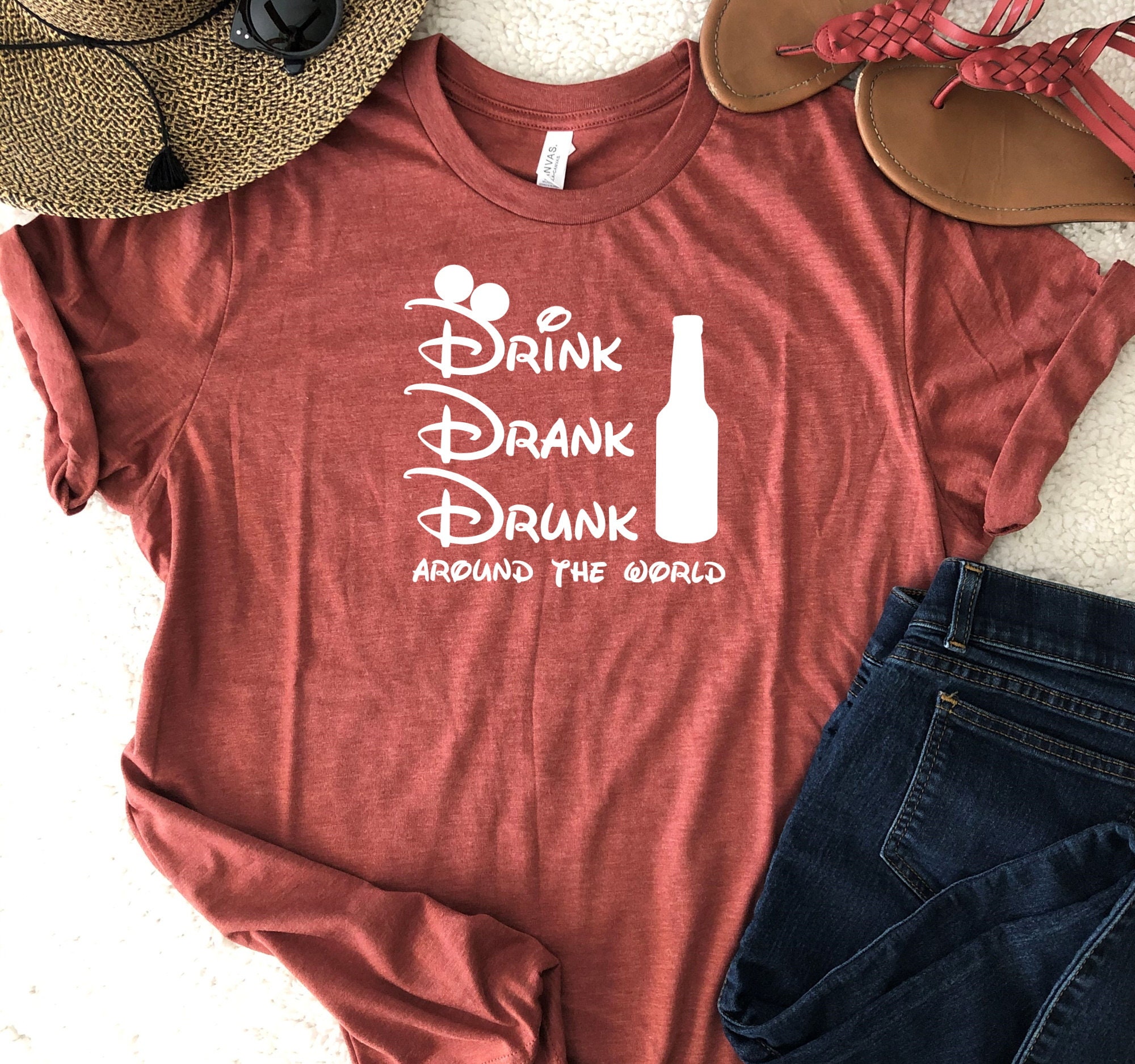 Drink Drank Drunk Disney Shirt T-shirt 