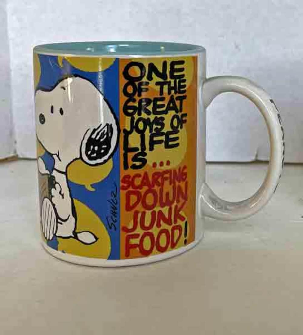 Vintage Snoopy Mug, Peanuts Snoopy, Junk Food Mug Bespoketshirt Collections