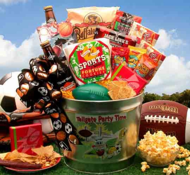 Football Gift Basket Tailgate Gift Basket Sports Gift Gift Etsy