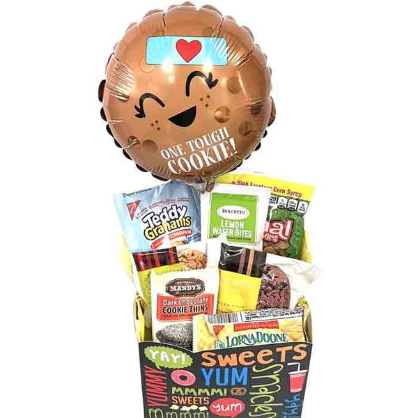 One Tough Cookie Gift Box with Balloon, Hang in There gift box, Get Well Gift Box for Men, Women, Teens and Children, Care Package,