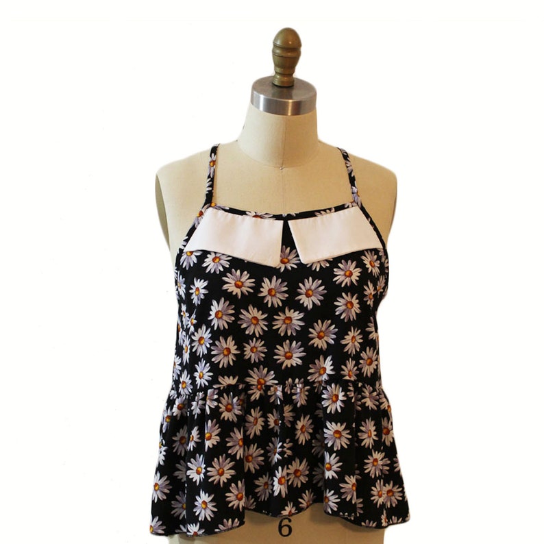 Peter pan collar top Floral print blouse Hi-low top Retro blouse Vintage inspired top Loose Fit blouse Made to order Flower print top