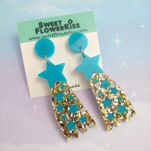 Shooting stars earrings Laser cut earrings Acrylic earrings