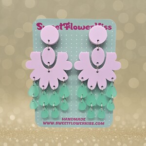 Chandelier earrings Flower earrings Flower earrings Acrylic earrings Pastel earrings