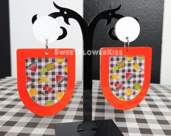 Fruit earrings Statement earrings Acrylic earrings