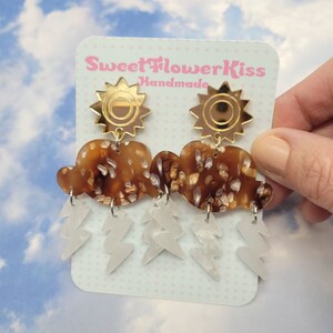 Cloud earrings  Flash earrings Sun earrings Lightning earrings