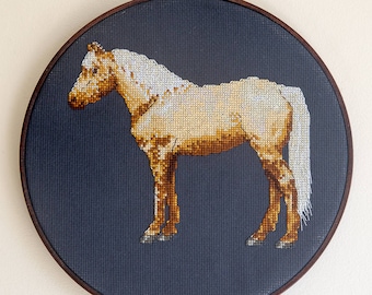 PATTERN- Quarter Horse - Cross Stitch pattern - PDF - instant download - palomino horse equestrian art
