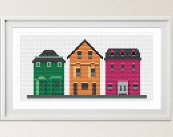 PATTERN- Colors of Lunenburg -  Cross Stitch pattern - PDF - instant download