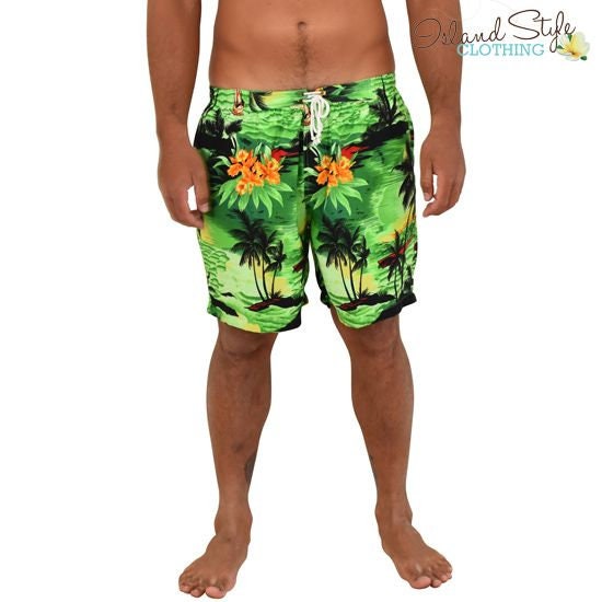 Mens Sunset Hawaiian Shorts | Etsy