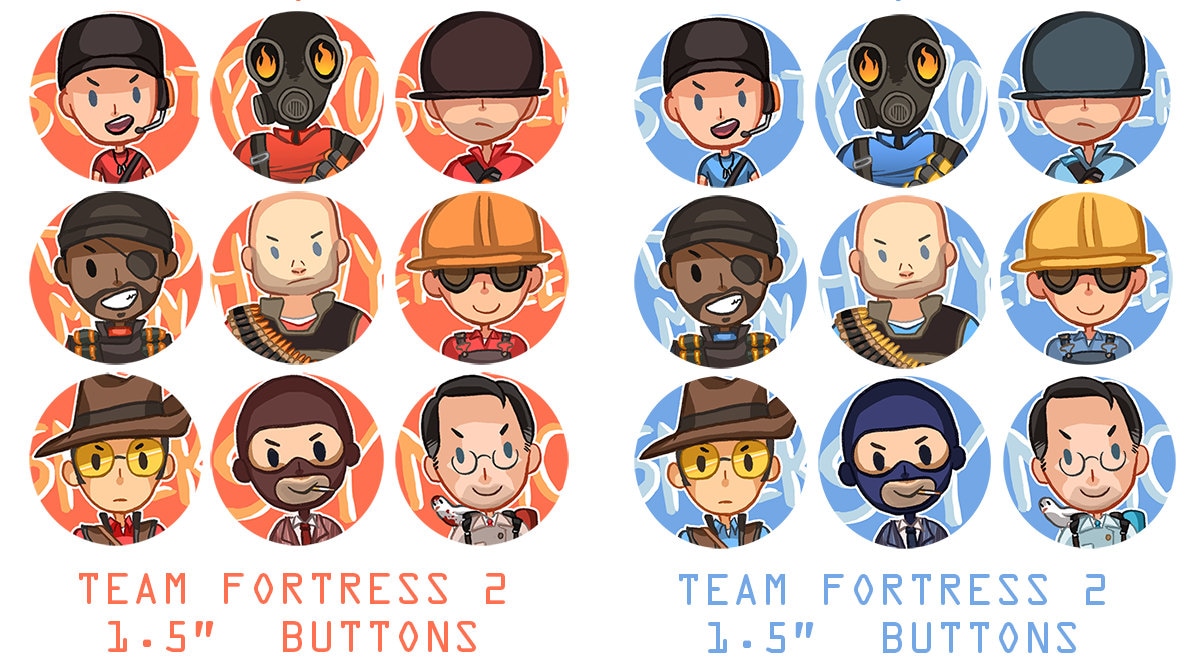 TF2 Team Fortress 2 1.5 BUTTONS Etsy Canada