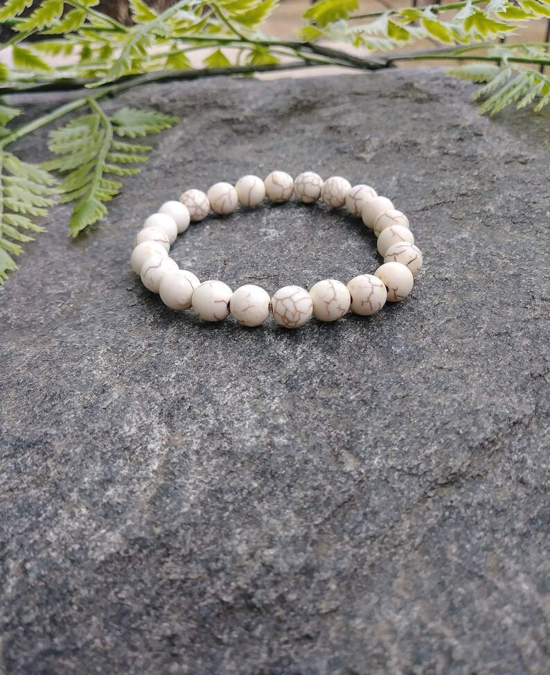 Chakra Jewelry Gemstone Bracelet Howlite Bracelet Howlite Jewelry Crystal Healing Jewelry Gift for her