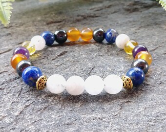 Menopause Support Bracelet • Hormone Balance, Stress Relief Crystals • Mixed Gemstone Jewelry