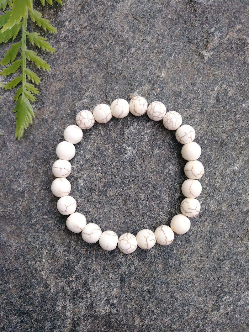 Chakra Jewelry Gemstone Bracelet Howlite Bracelet Howlite Jewelry Crystal Healing Jewelry Gift for her