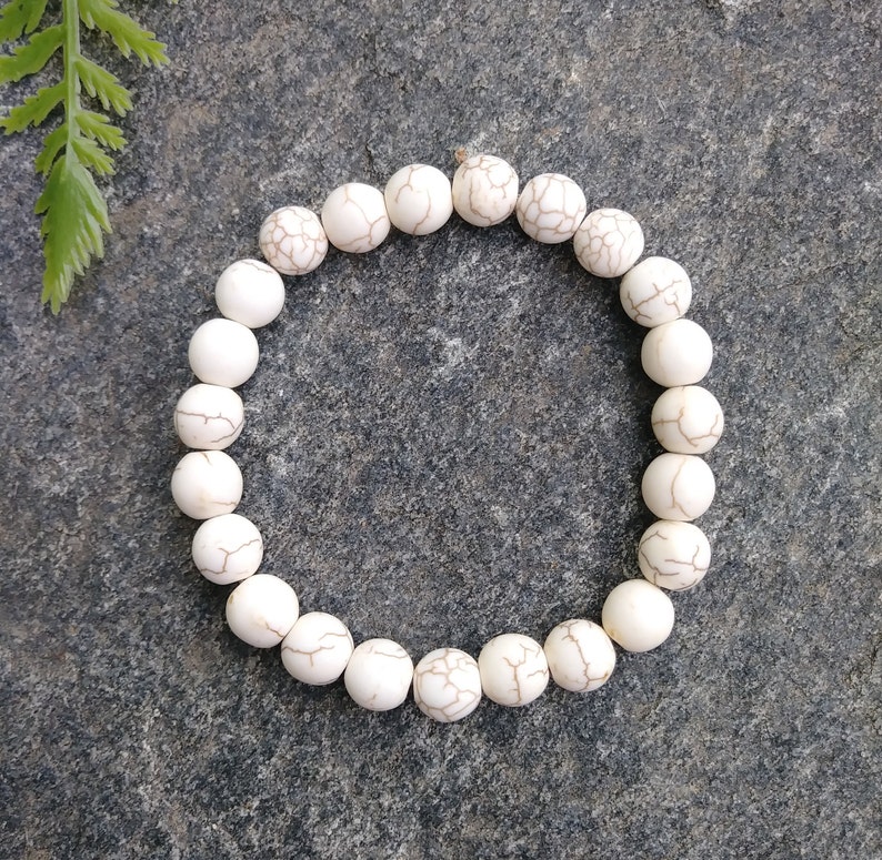 Chakra Jewelry Gemstone Bracelet Howlite Bracelet Howlite Jewelry Crystal Healing Jewelry Gift for her