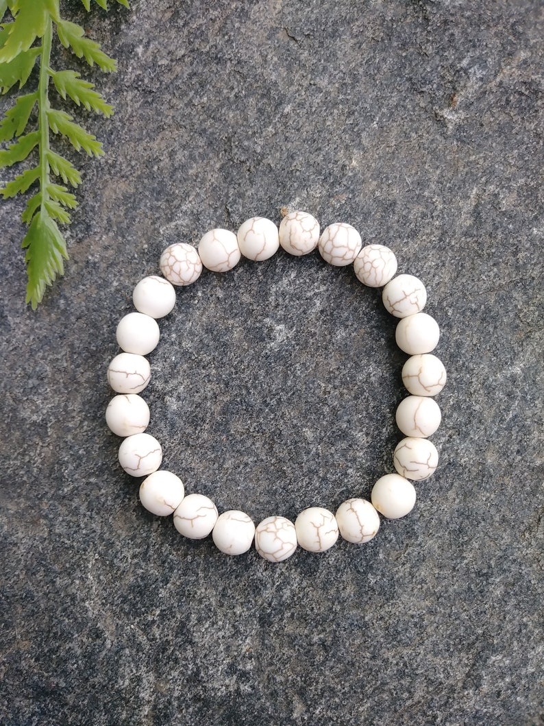Chakra Jewelry Gemstone Bracelet Howlite Bracelet Howlite Jewelry Crystal Healing Jewelry Gift for her
