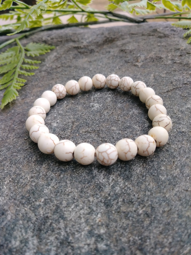 Chakra Jewelry Gemstone Bracelet Howlite Bracelet Howlite Jewelry Crystal Healing Jewelry Gift for her