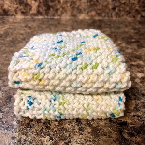 Hand Knitted cotton dish cloths, wash cloths, home gifts, home and living, kitchen essentials, dishcloth set, wash cloth set