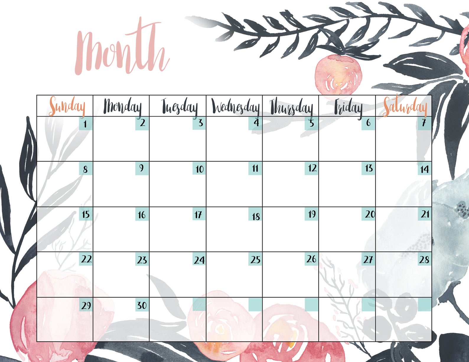 8 5x11 printable monthly calendar 2024 calendar printable
