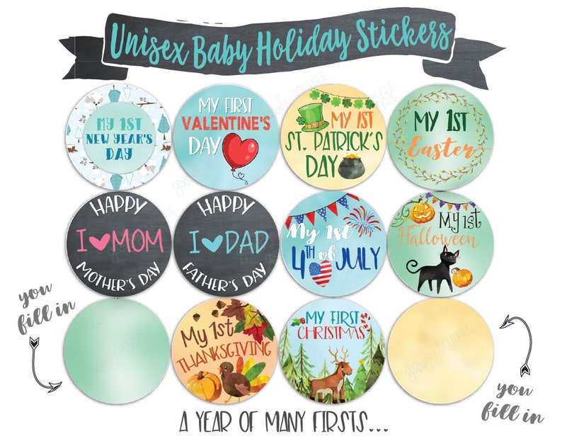 Baby Boy Monthly Milestone Stickers Baby/'s First Year stickers Cars Milestones Baby Boy Monthly Stickers Cars Airplanes Baby Boy Months