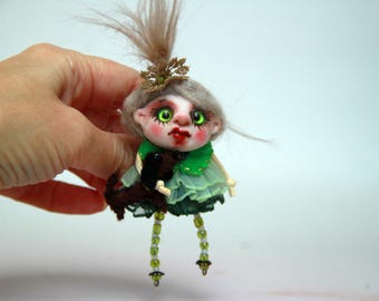 Broche de muñeca artística de cachorro del bosque – Pieza de colección única
