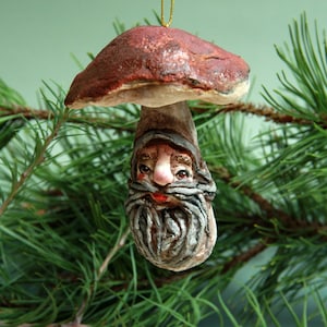 Weihnachtsbaum Spielzeug gesponnene Baumwolle Pilz, Steinpilz Skulptur