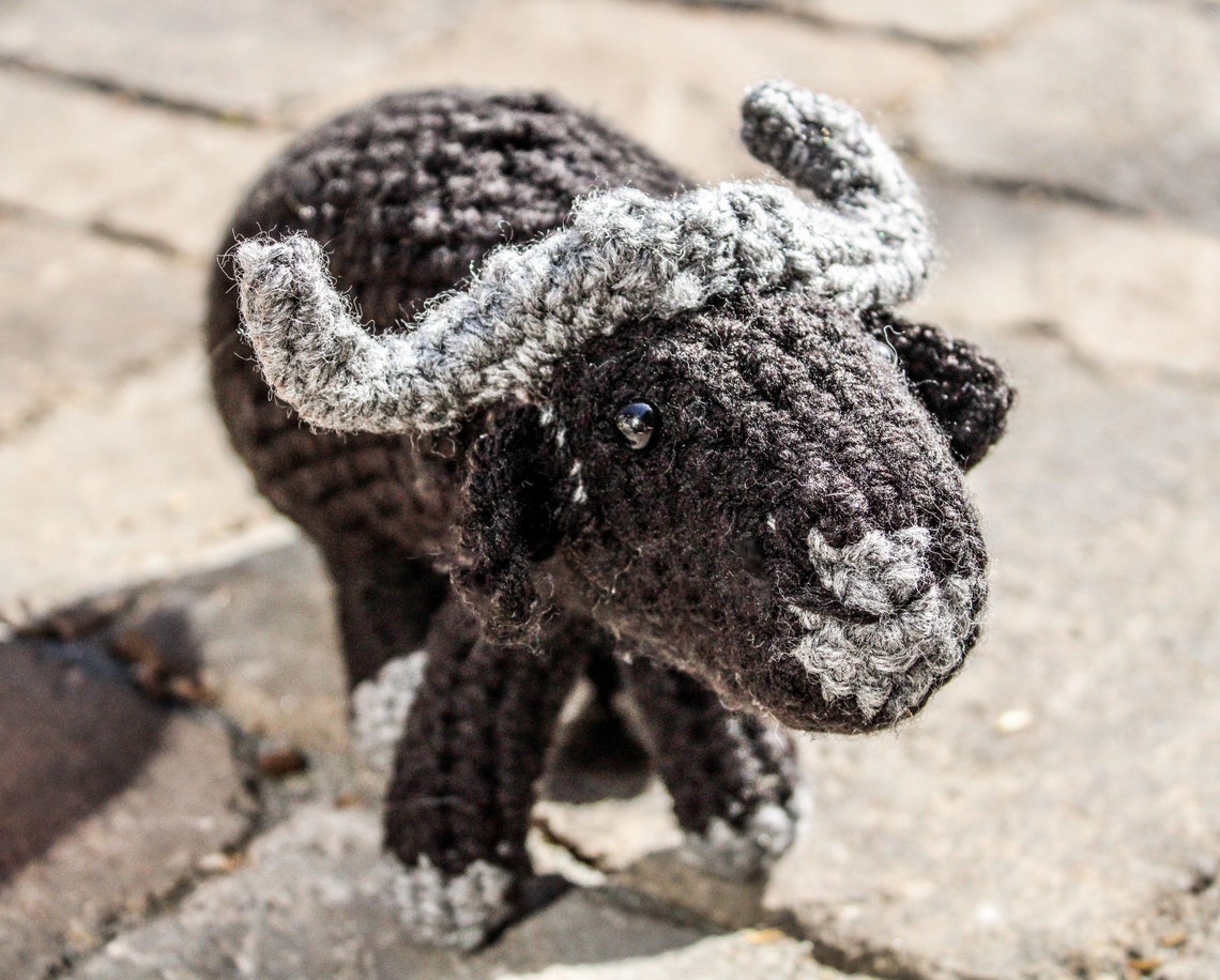 Crocheted Water Buffalo Hand Crafted Stuffed Plush Toy Etsy