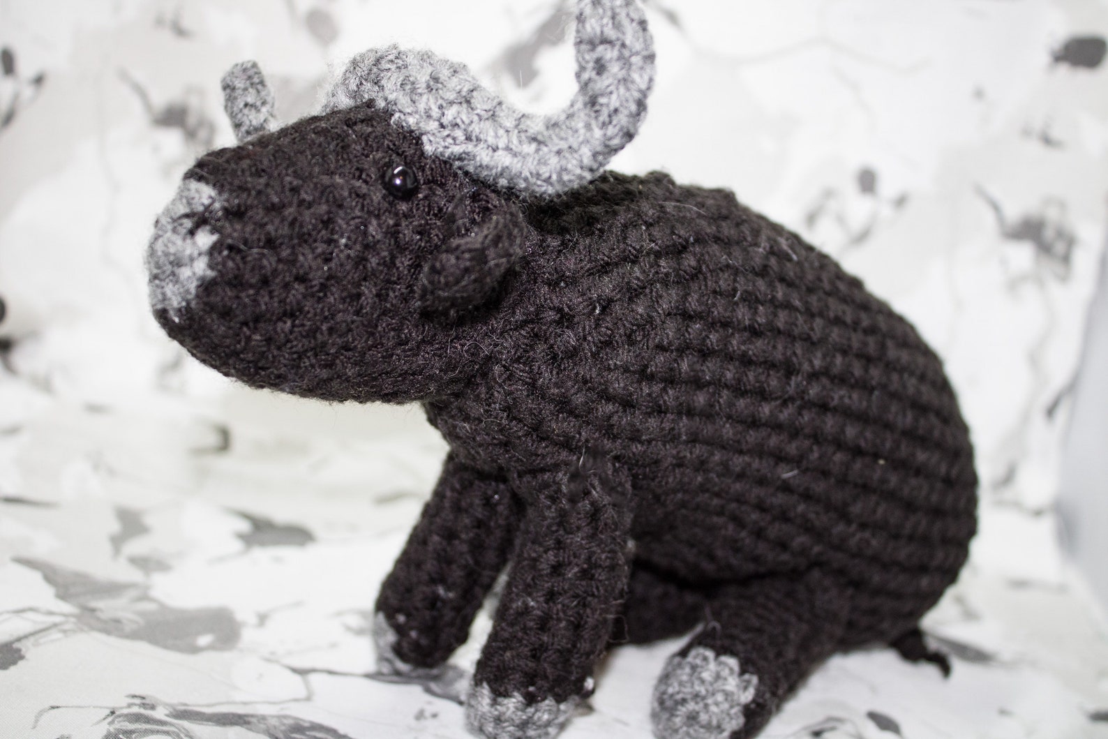 Crocheted Water Buffalo Hand Crafted Stuffed Plush Toy Etsy