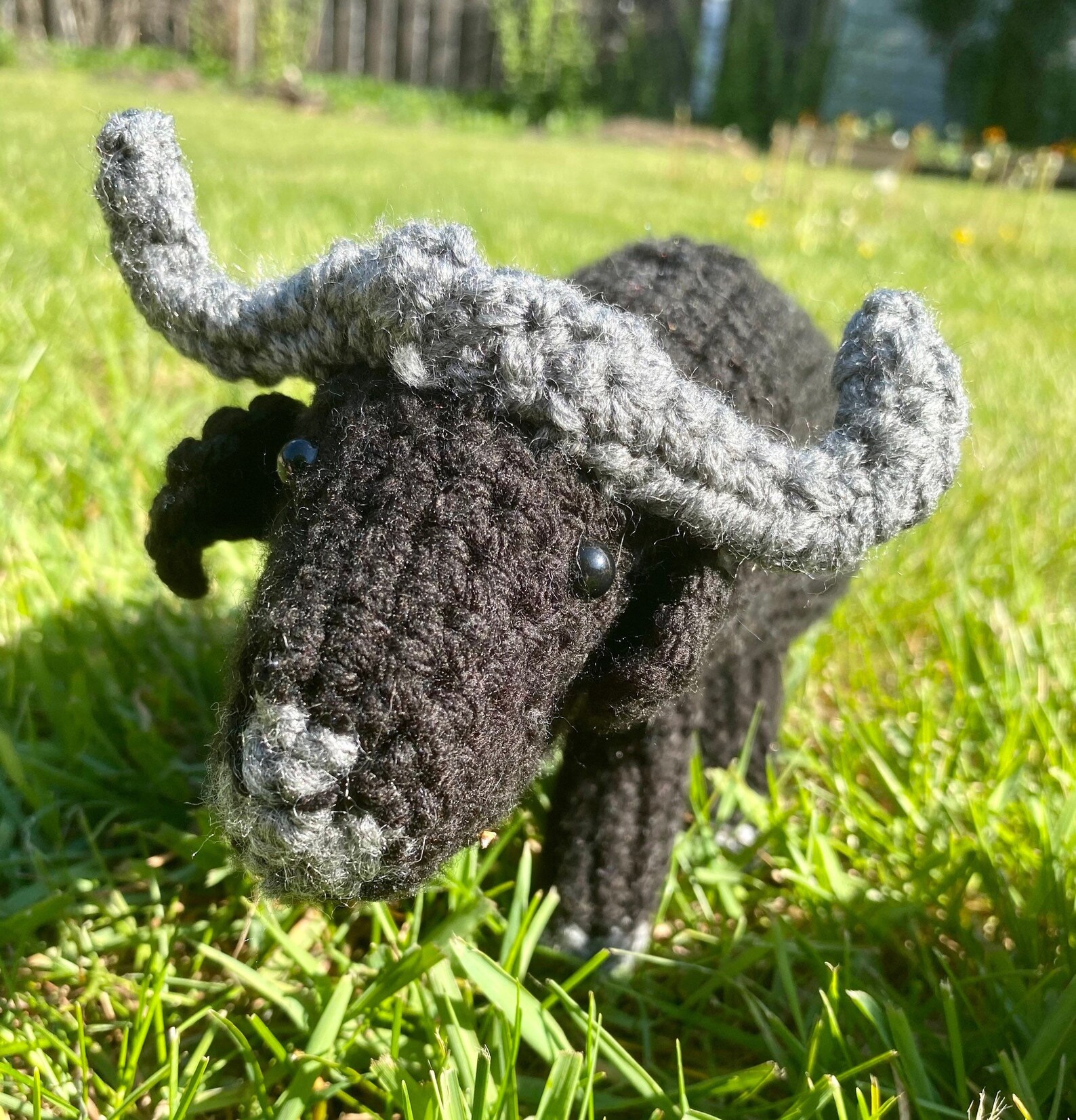 Crocheted Water Buffalo Hand Crafted Stuffed Plush Toy Etsy