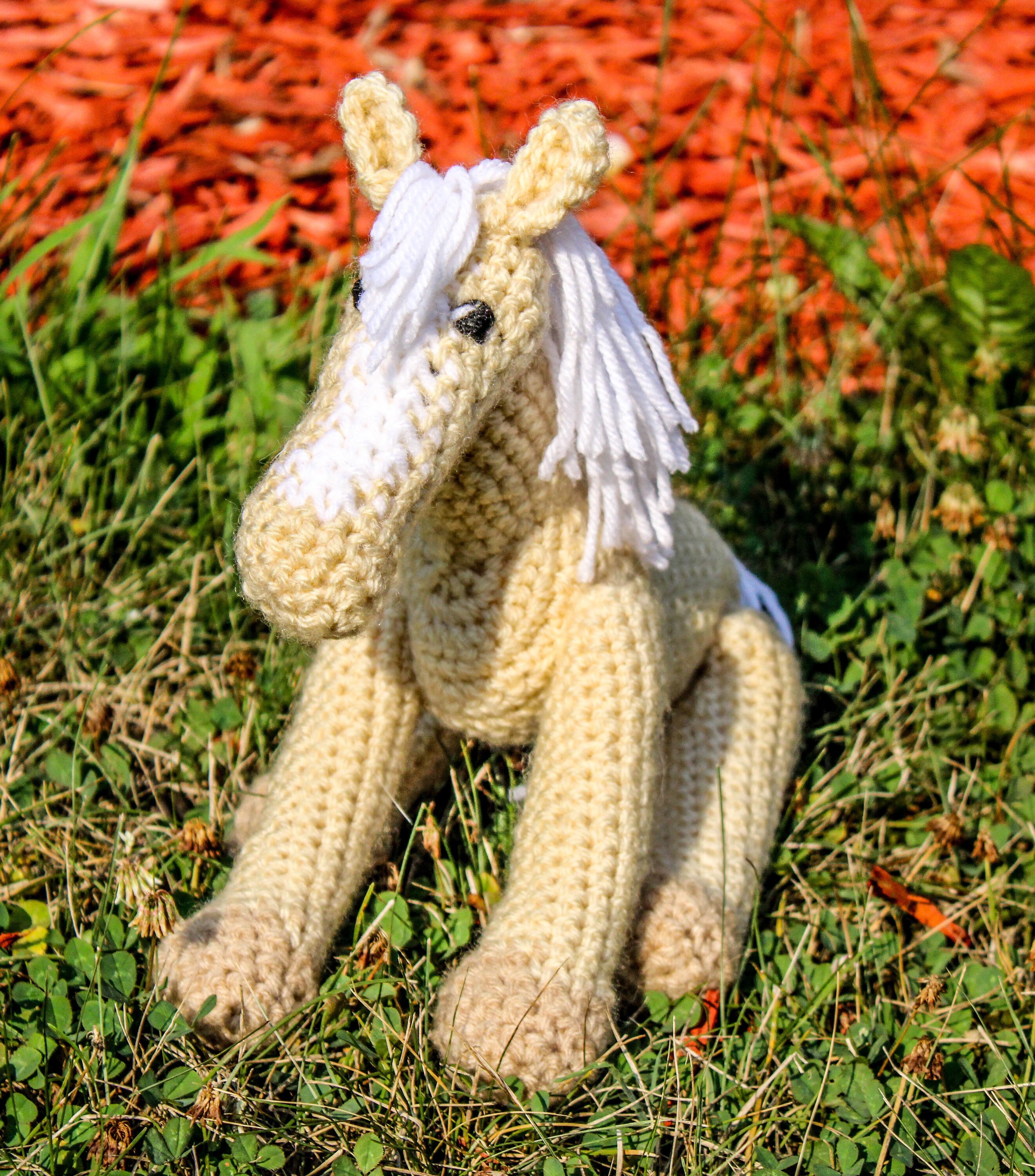 Crocheted Palomino Horse Handmade Stuffed Plush Toy. Gift For Etsy